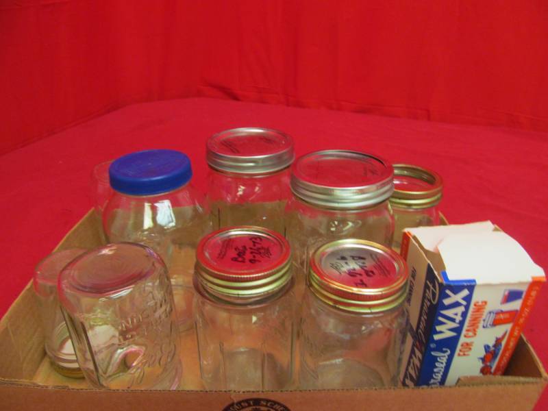 lot 105 image: canning jars,canning wax