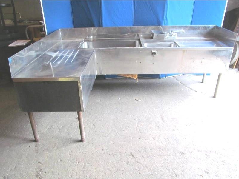 lot 157 image: NFS apporved stainless steel sink workstation