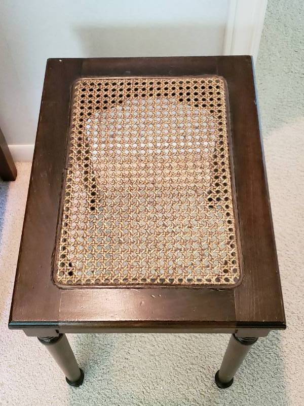 lot 24 image: Antique Northern Furniture Company Cane Topped Dressing  Sock Seat