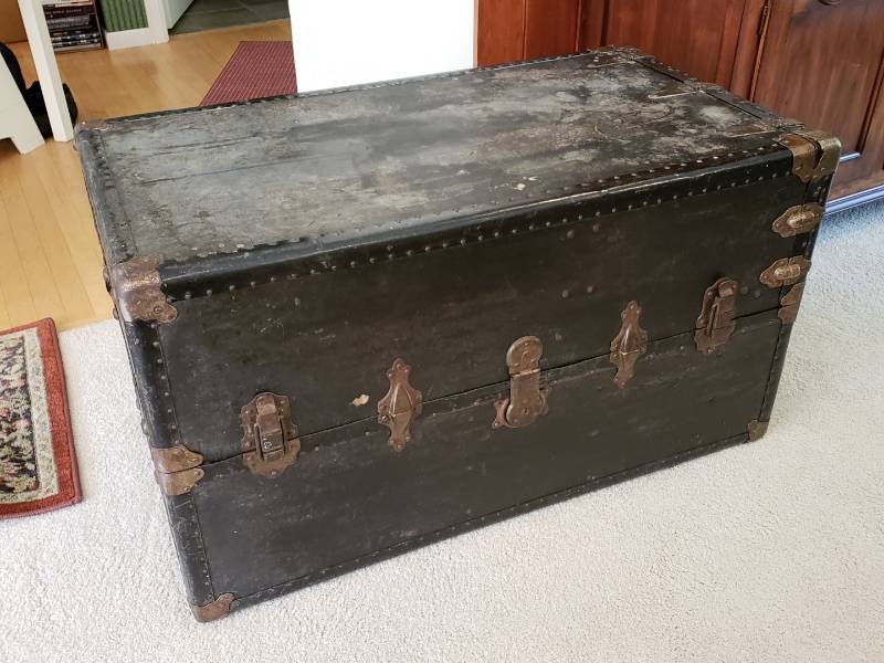lot 29 image: Antique Wardrobe Steamer Trunk