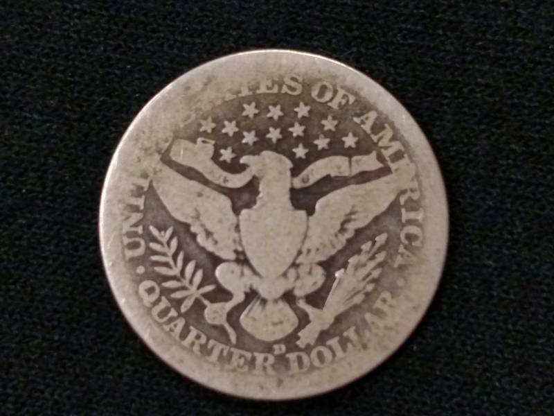 lot 36 image: 1915 D Barber Silver Quarter...