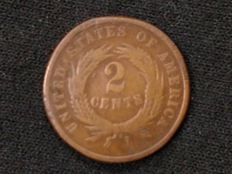 lot 38 image: 1864 Two Cent Piece...