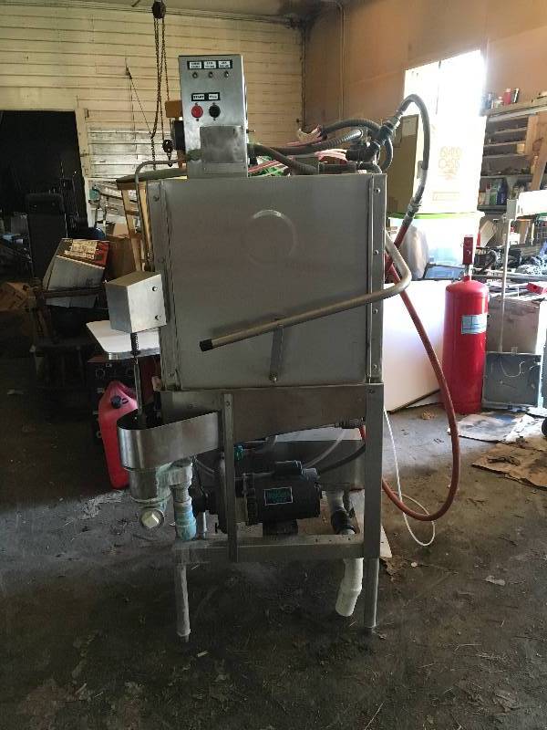 lot 332 image: Commercial Dish Washer and Stainless Counter System