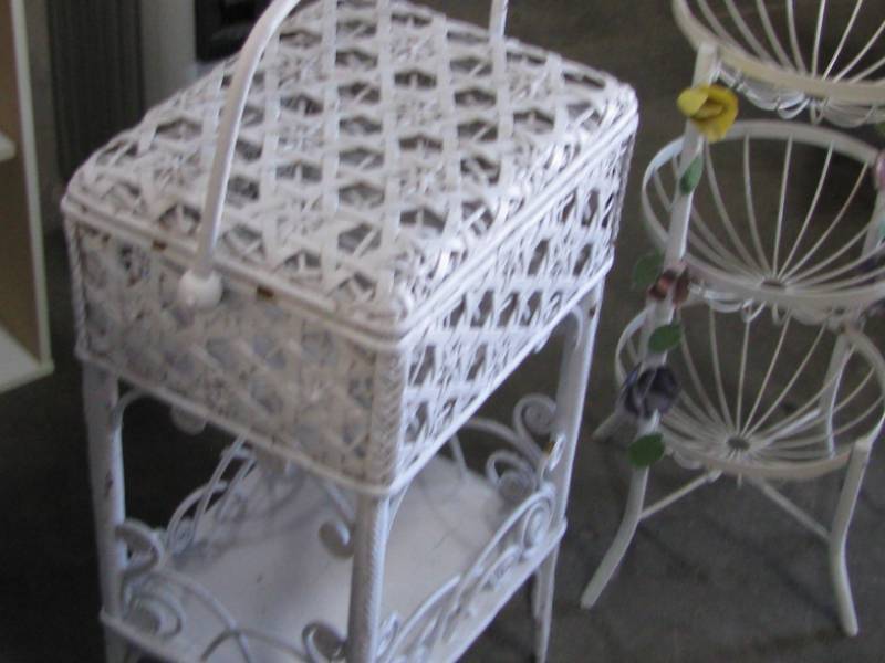 lot 28 image: Wicker & Metal Stands