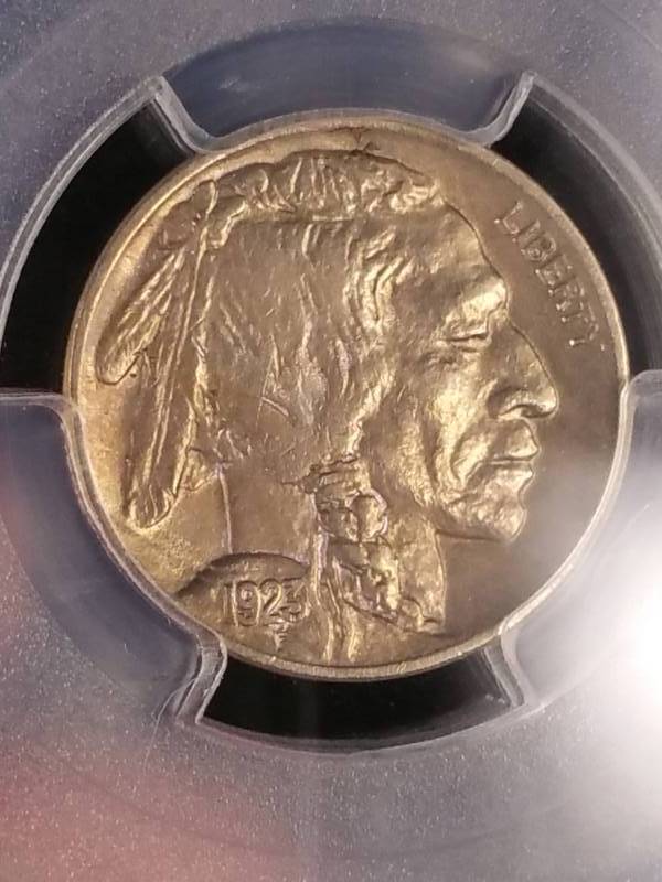 lot 10 image: 1923 Buffalo Nickel - PCGS AU55