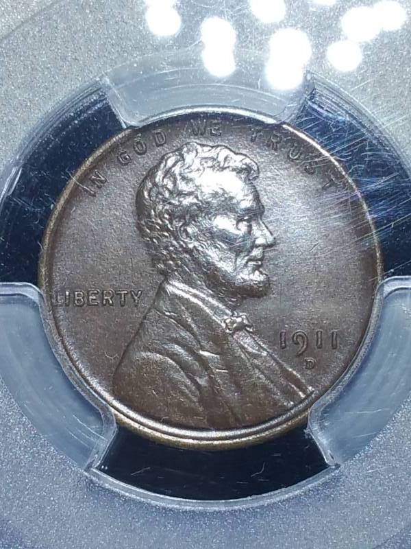 lot 12 image: 1911 D Lincoln Wheat Cent - PCGS AU58