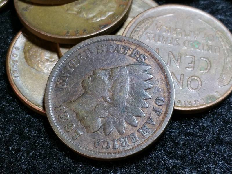 lot 39 image: Large Group of Lincoln Wheat Cents & Indian Head Cent