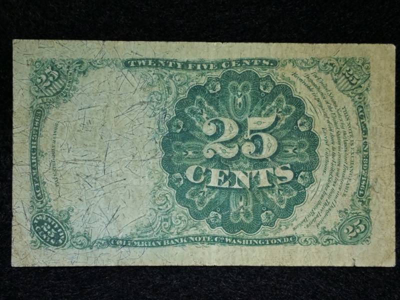 lot 45 image: Civil War Fractional Currency $0.25 Robert Walker