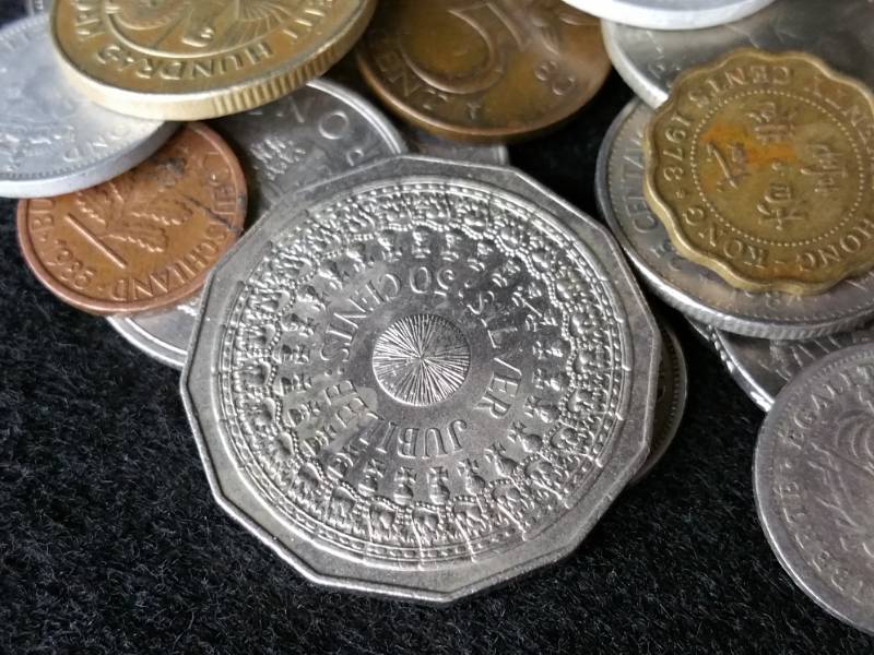 lot 48 image: Large Group of Foreign Coins Odd Shapes, Older, Etc.