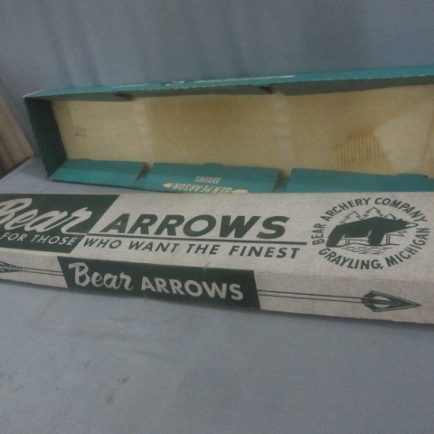 lot 121 image: Vintage Fred Bear Arrow Box, Arrows