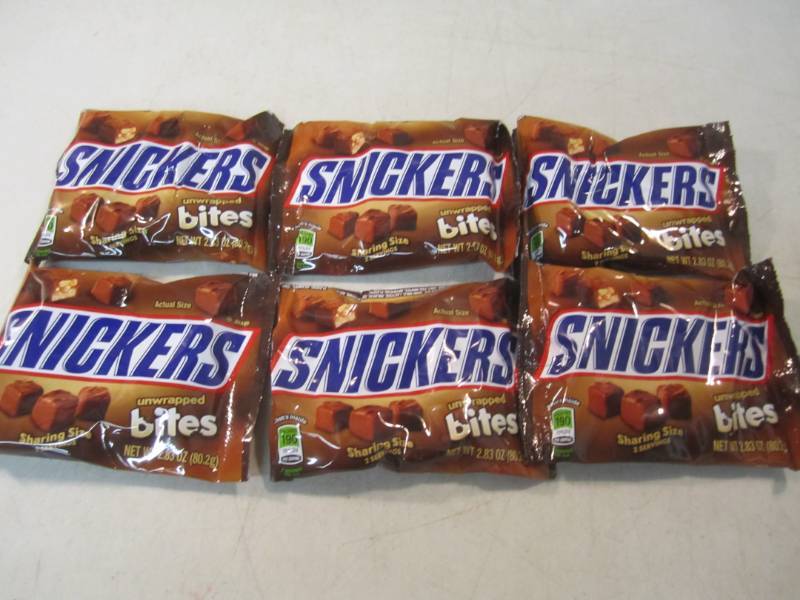 lot 80 image: 6 Bags of Snickers Bites Best by De...
