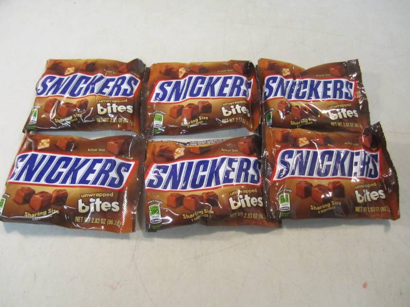 lot 81 image: 6 Bags of Snickers Bites Best by De...