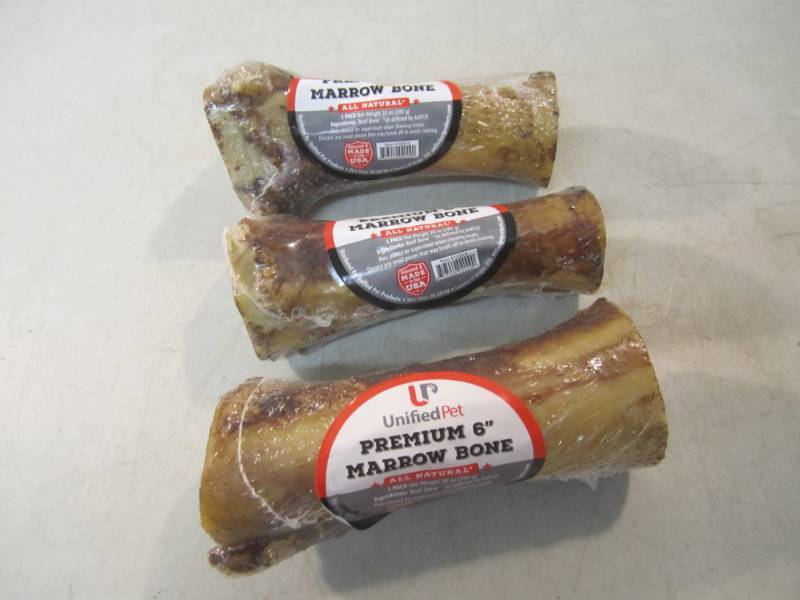 lot 83 image: 3 Premium 6 Marrow Bone Dog Chews ...