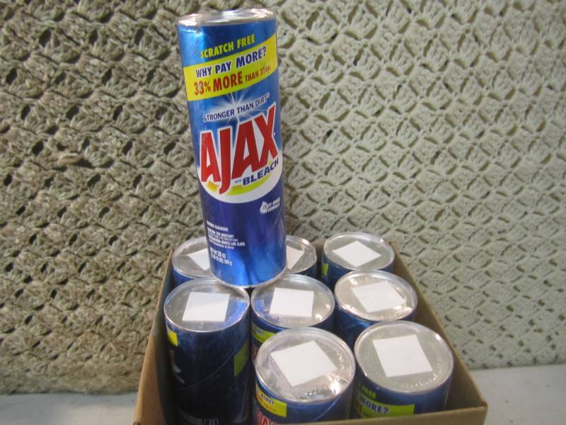 lot 120 image: 9 Containers of Ajax Bleach Powder ...