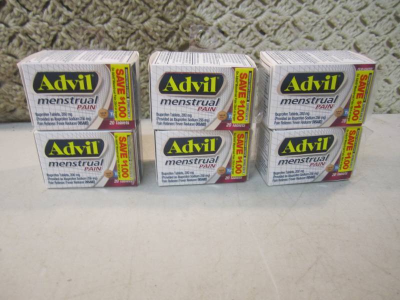 lot 284 image: 6 Boxes of Advil Menstrual Pain Tab...