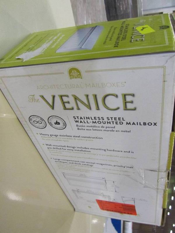 lot 80 image: ARCHITECTURAL MAILBOXES VENICE STAINLESS STEEL WALL MOUNT MAILBOX