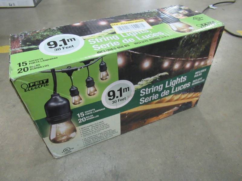 lot 42 image: FEIT ELECTRIC 30 ft. 10-Socket Incandescent String Light Set.