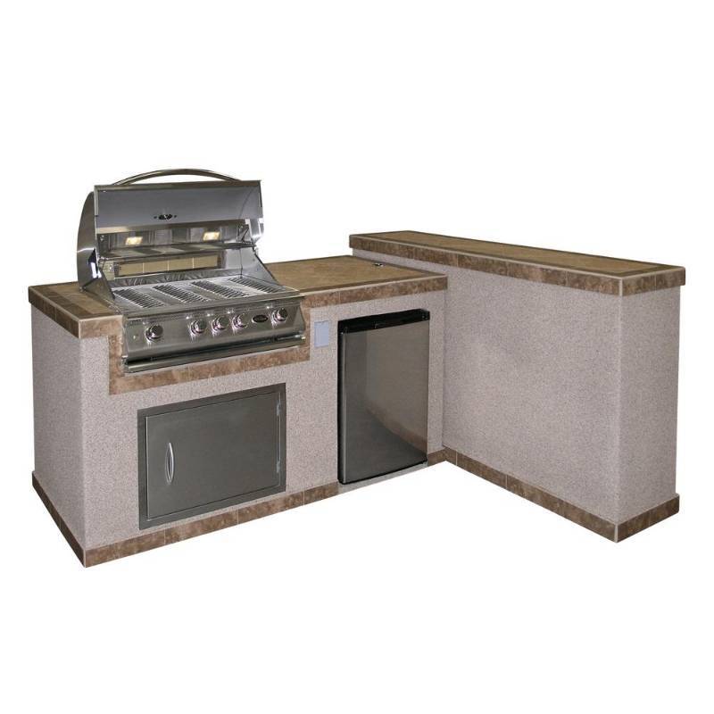 lot 5 image: Cal Flame 2-Piece BBQ Island and Side Bar with 32 in. Propane Gas BBQ Grill