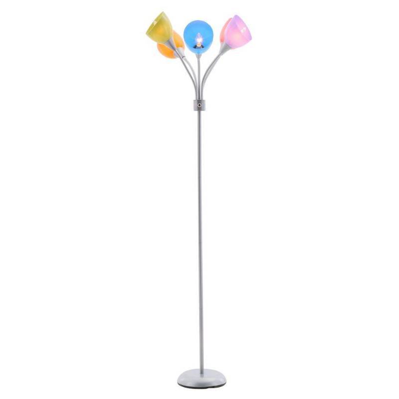 lot 38 image: HAMPTON BAY 67 in. 5-Arm SilverPainted Floor Lamp