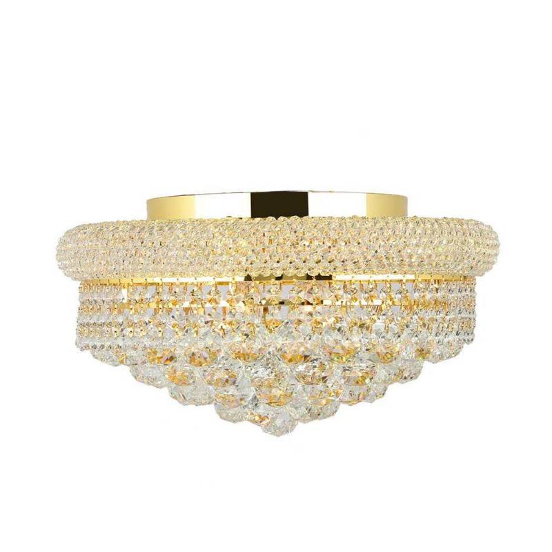 lot 45 image: Worldwide Lighting Empire Collection 8-Light Gold and Crystal Flushmount