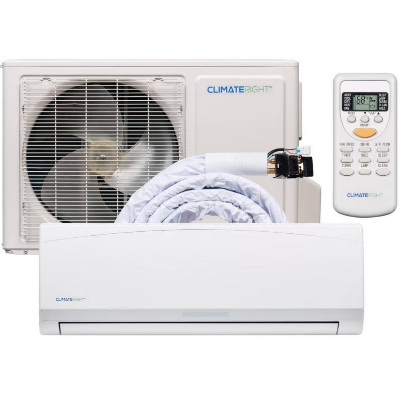 lot 133 image: Climateright DIY Quick Connect 12,000 BTU Ductless Mini Split Air Conditioner and Heater - 120V60Hz
