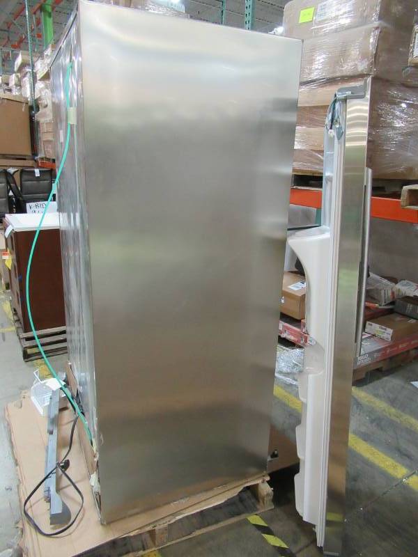 lot 70 image: Electrolux Side-by-Side Stainless Steel Refrigerator - Needs TLC - DAMAGED