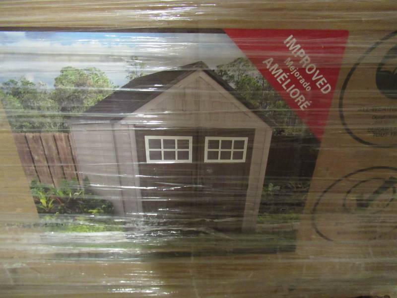 lot 10 image: Rubbermaid Big Max 7 ft. x 7 ft. Storage Shed with Shelving Unit