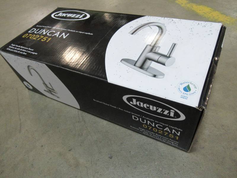 lot 98 image: Jacuzzi Duncan Brushed Nickel Pvd 1-Handle 4-in Centerset Bathroom Sink Faucet