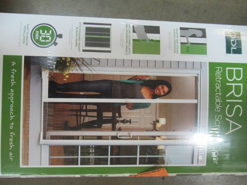 lot 143 image: ODL 36 in. x 80 in. Brisa White Standard Retractable Screen Door