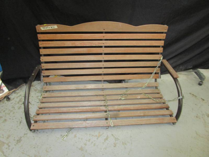 lot 12 image: Porch Swing woodmetal 48 x 27 x 24