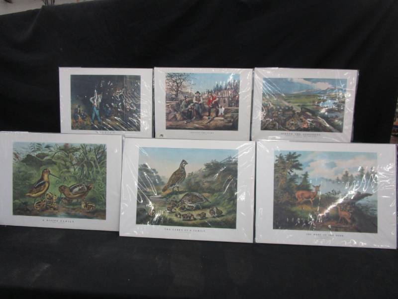 lot 91 image: 6 Currier and Ives Collector Prints see pictures for title