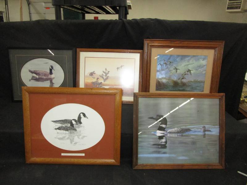 lot 93 image: 5 DuckGoose Prints,  1 Published in Limited Addition by C.A. (Tony) Martinez Junior for Ducks Unlimted Clay County Chapter 1983 Artist Proof (SEE PICTURES)