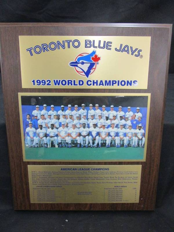 lot 125 image: 1992 Toronto Blue Jays World Series Plaque