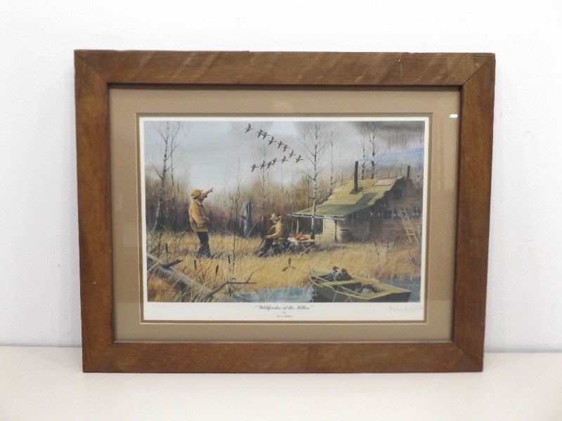 lot 27 image: Framed Pencil Signed Les Kouba Wildfoulin at the Hilton #11312000 