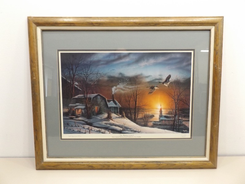 lot 28 image: Framed Pencil Signed Terry Redlin The Sharing Season