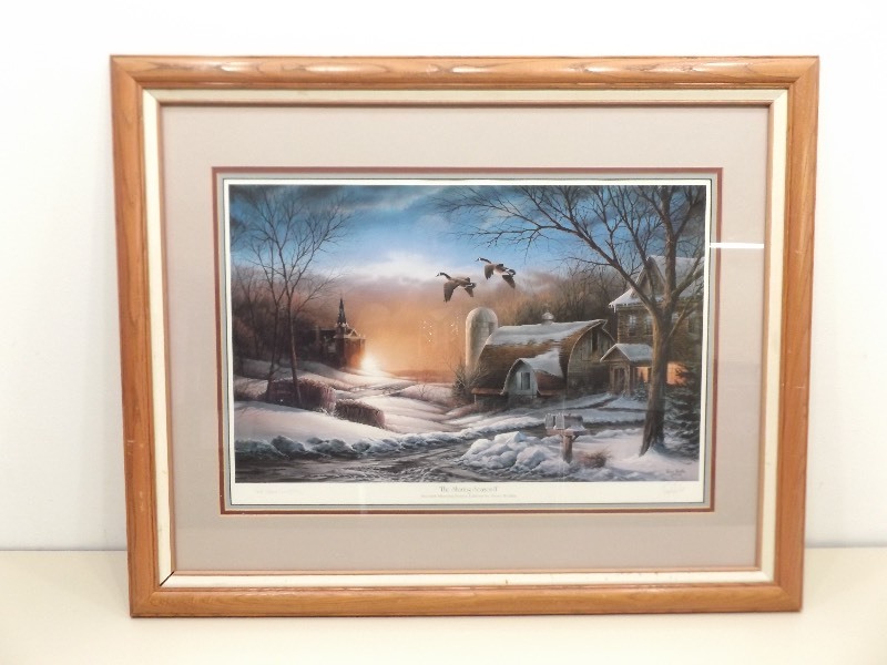 lot 29 image: Framed Pencil Signed Terry Redlin The Sharing Season II