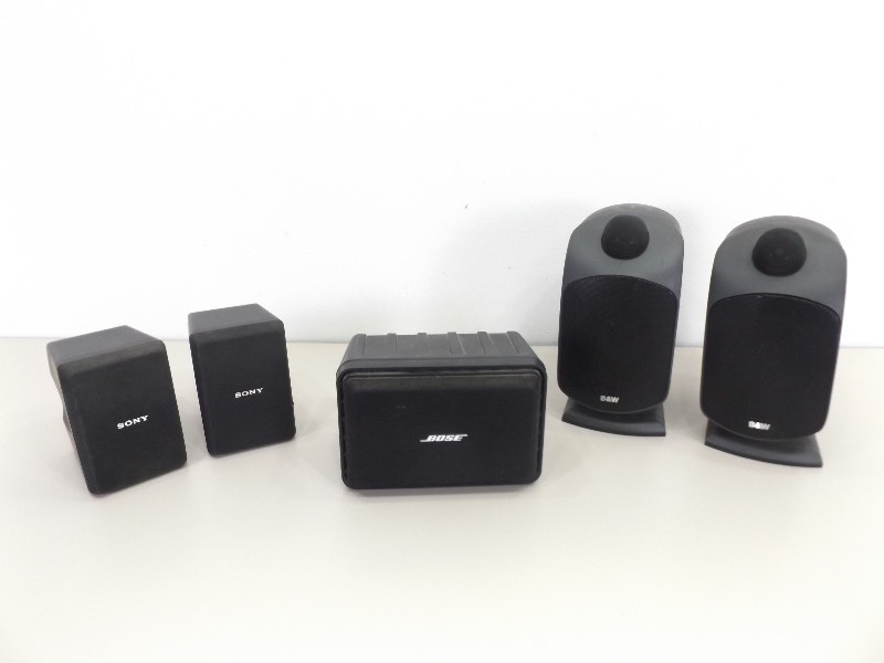 lot 65 image: Lot of WORKING Bose, B&ampW, and Sony Speakers