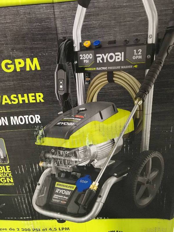 lot 41 image: Ryobi 2,300 PSI 1.2 GPM High Performance Electric Pressure Washer open box not used