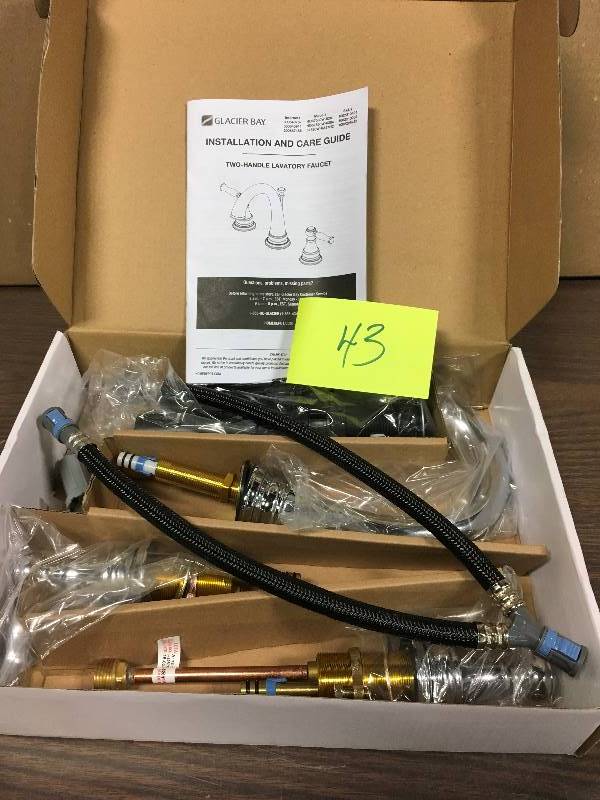 lot 43 image: Glacier Bay Fairway 8 in. Widespread 2-Handle High-Arc Bathroom Faucet in Chrome