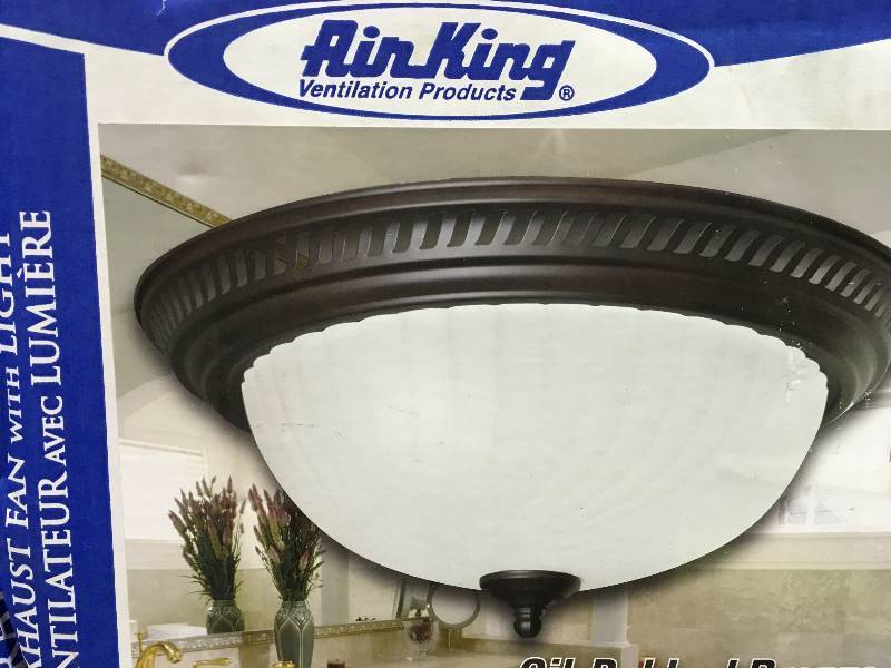 lot 44 image: Air King Decorative Bronze 70 CFM Ceiling Bathroom Exhaust Fan with Light