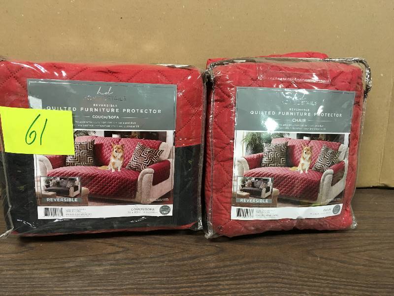 lot 61 image: Quilted Furniture Protectors - Sofa and Chair Set