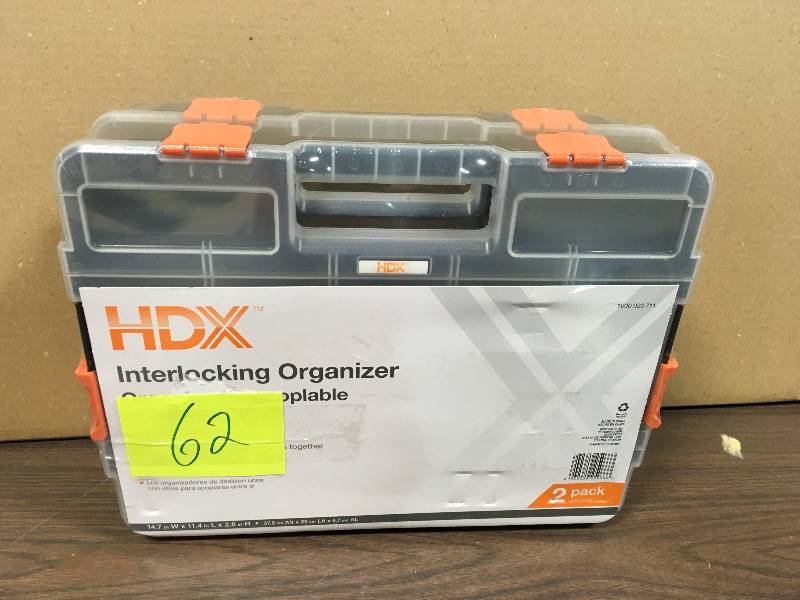 lot 62 image: HDX Interlocking Organizers New