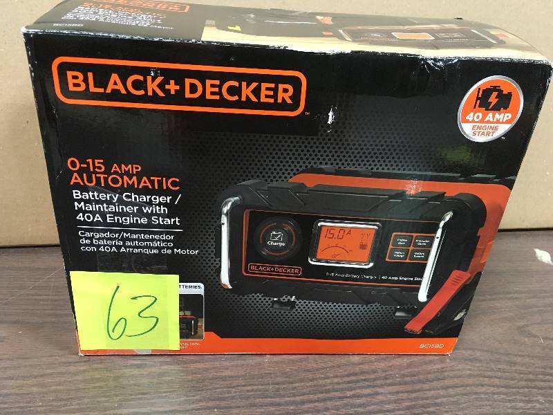 lot 63 image: Black and Decker 15 Amp Battery Charger with 40 Amp Engine Start not used
