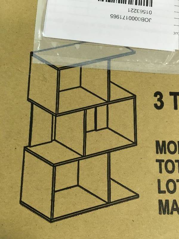 lot 73 image: Furinno Simply Modern Open 3-Tier Open Book Shelf, Espresso not used