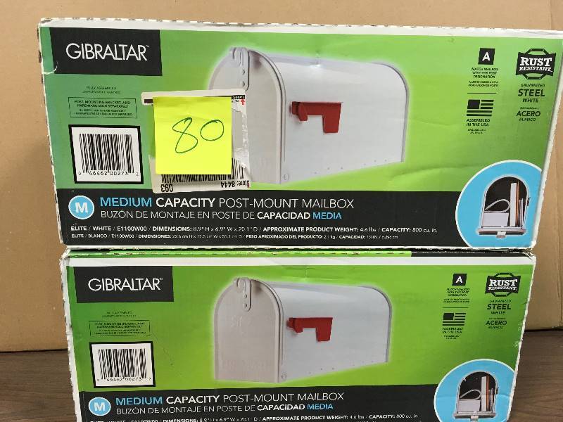 lot 80 image: Gibraltar Lot of 2 Medium Capacity Mailboxes White