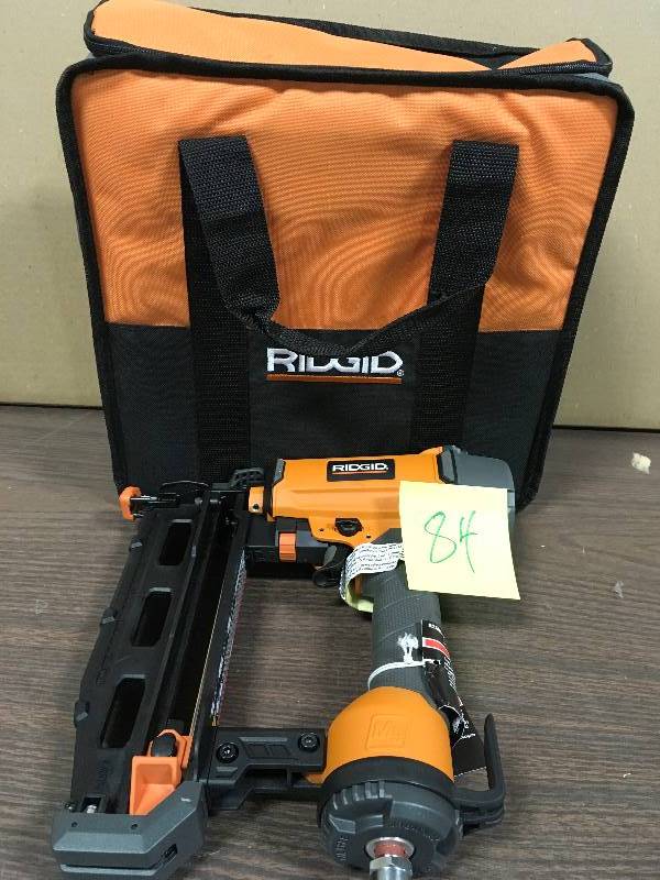lot 84 image: RIDGID 16-Gauge 2-12 in. Straight Finish Nailer in like new condition