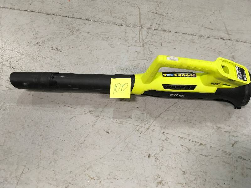 lot 100 image: Ryobi ONE 90 MPH 200 CFM 18-Volt Lithium-Ion Cordless Leaf Blower - Battery and Charger Not Included in working conditions