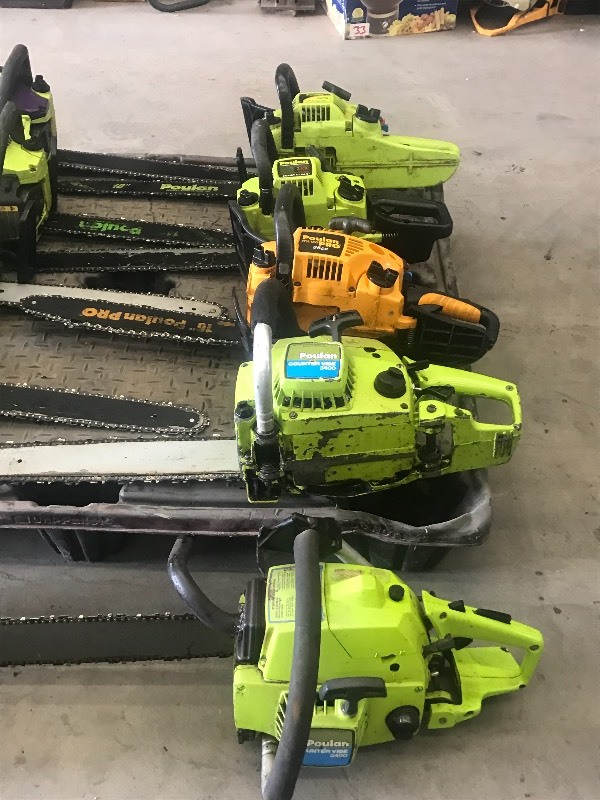 lot 11 image: Lot Of Assorted Poulan Chainsaws