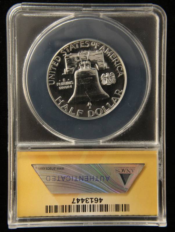 1962 PROOF FRANKLIN SILVER HALF DOLLAR PF64 OBV CAMEO ANACS
