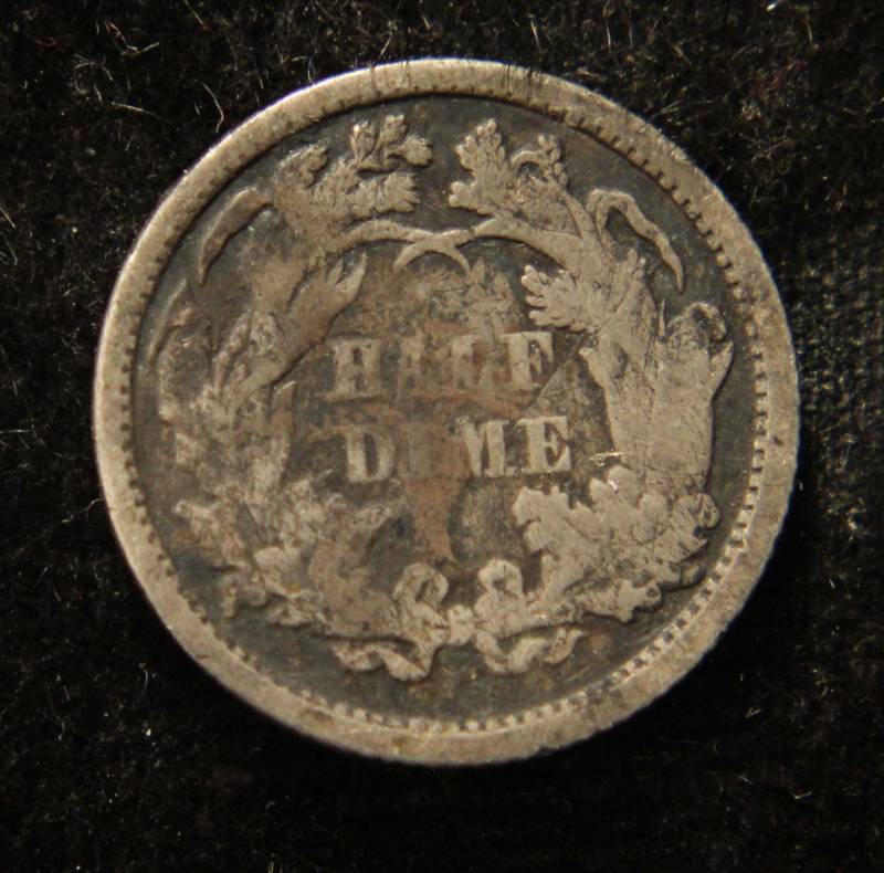 1873 US SEATED LIBERTY SILVER HALF DIME